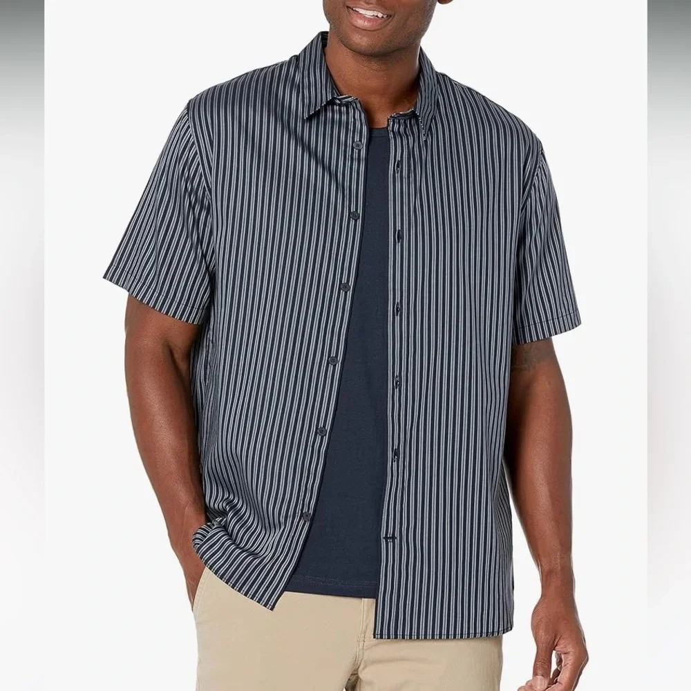 Vince men’s Claremont black stripe button down shirt 22706